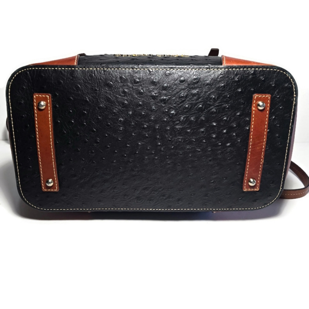 Dooney & Bourke Claremont Dover Black Ostrish Large Tote Bag Purse - Picture 5 of 16